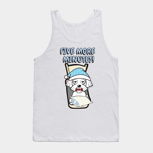 Lazy white dog cant get out of bed Tank Top by Pet Station